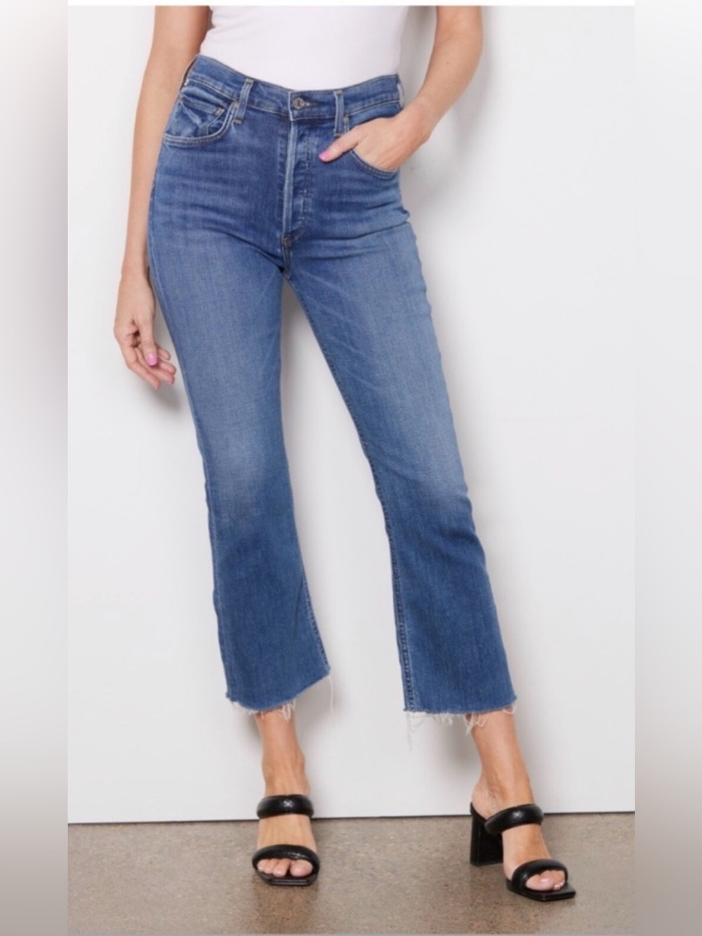 Citizens of Humanity Jeans Isola Short Boots in Lawless Wash, Button Fly Size 24